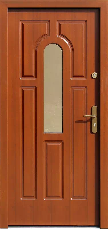 Drzwi zewnętrzne drewniane 516S ciemny dąb