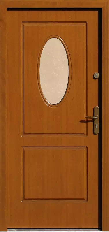 Drzwi zewnętrzne drewniane 535,2S1 ciemny dąb