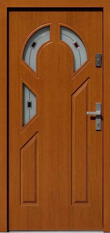 Drzwi zewnętrzne drewniane 537,6+ds1 złoty dąb