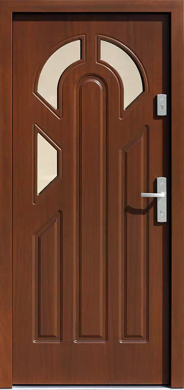 Drzwi zewnętrzne drewniane 537S3F orzech