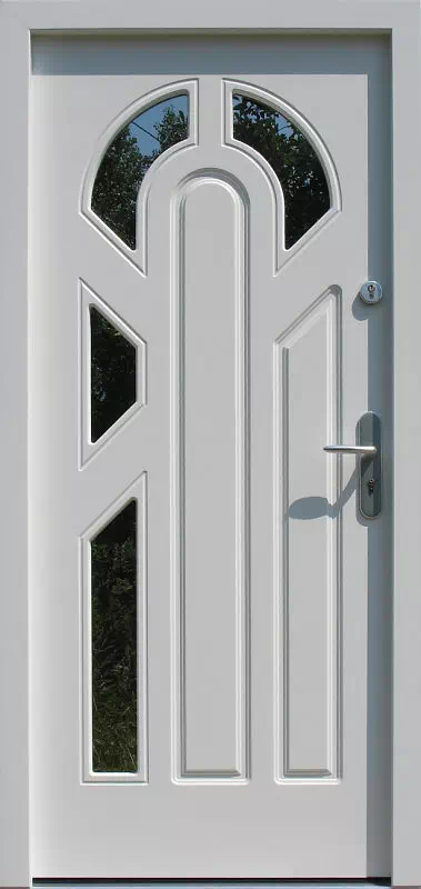 Drzwi zewnętrzne drewniane 537S4F białe