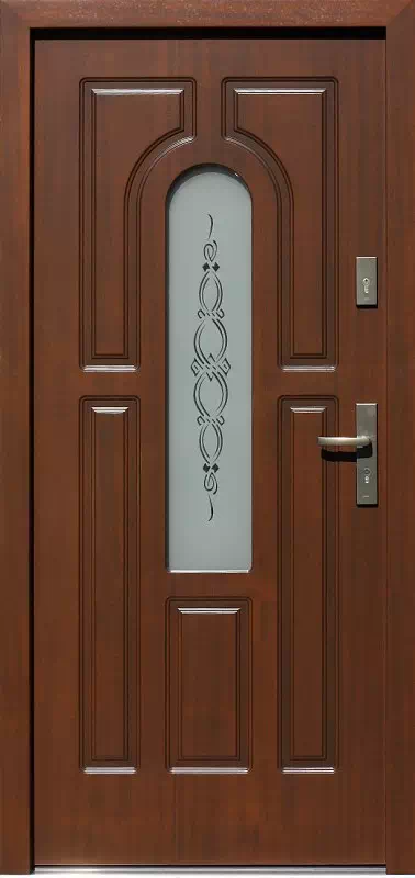 Drzwi zewnętrzne drewniane 538S+ds1 orzech