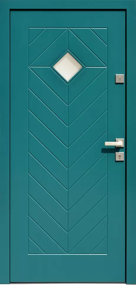 Drzwi zewnętrzne drewniane 543,1 turkusowe