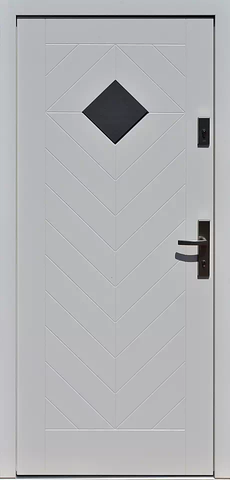 Drzwi zewnętrzne drewniane 543,1B białe