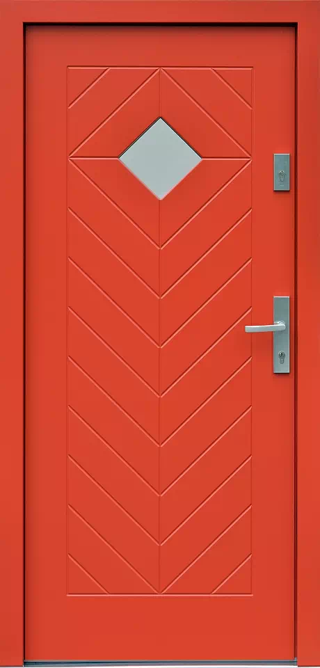 Drzwi zewnętrzne drewniane 543,1C czerwone