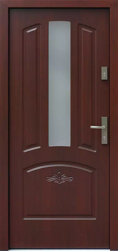 Drzwi zewnętrzne drewniane 552,1S+d1 orzech ciemny