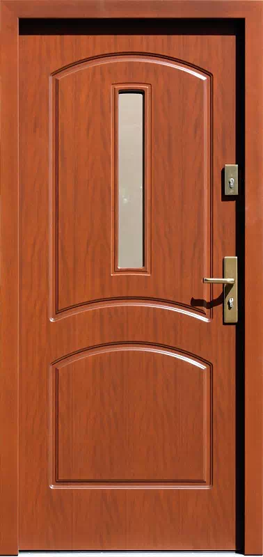 Drzwi zewnętrzne drewniane 552S2 ciemny dąb