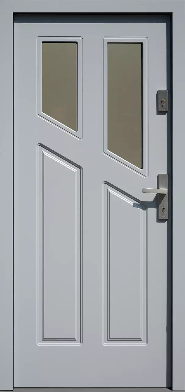 Drzwi zewnętrzne drewniane 573S2 szare