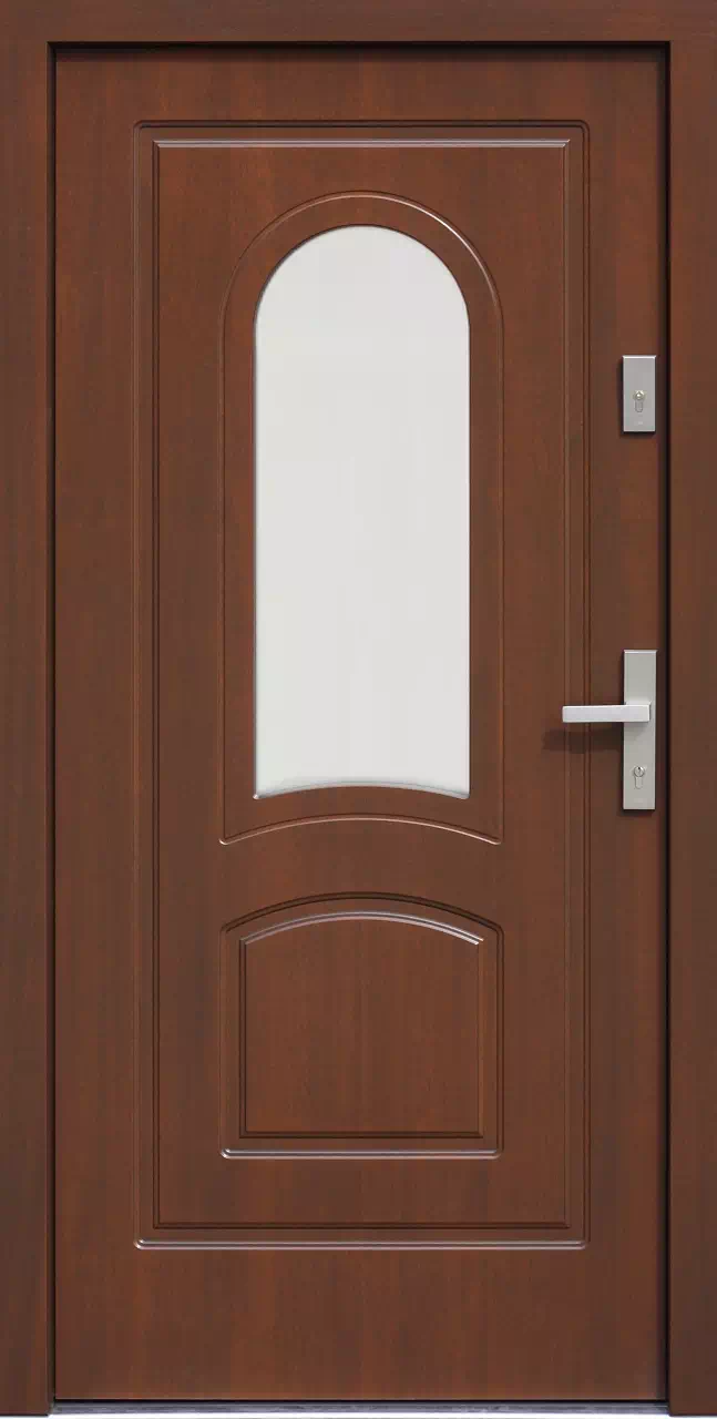 Drzwi zewnętrzne drewniane 576S1 orzech