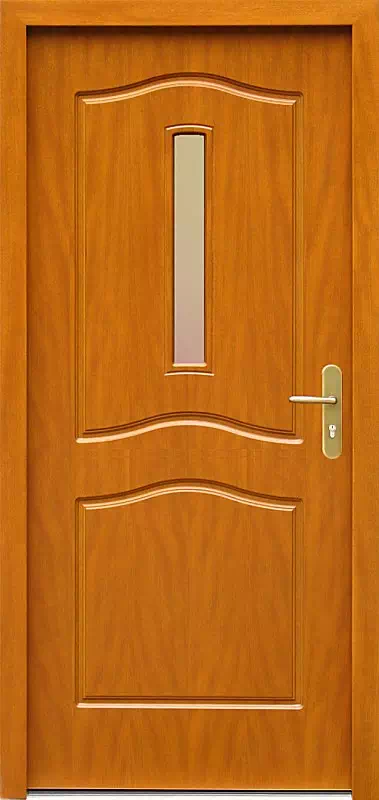 Drzwi zewnętrzne drewniane 581S złoty dąb