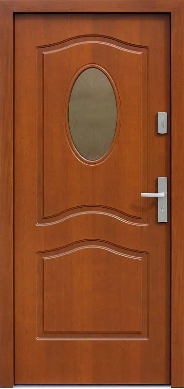 Drzwi zewnętrzne drewniane 581S2 teak