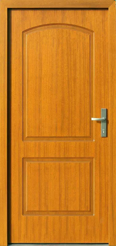 Drzwi zewnętrzne drewniane 584F1 złoty dąb