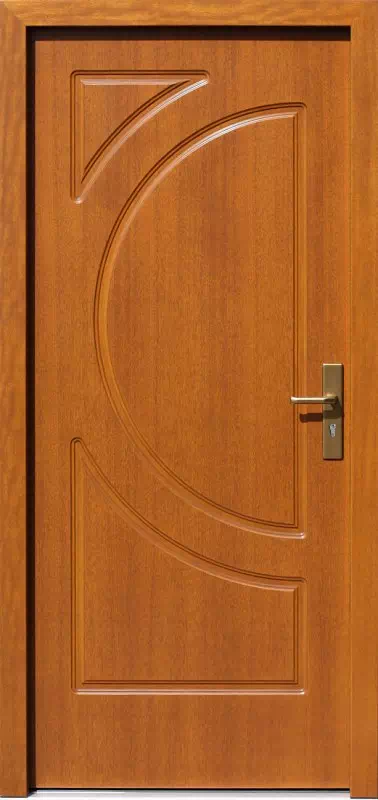 Drzwi zewnętrzne drewniane 589F złoty dąb