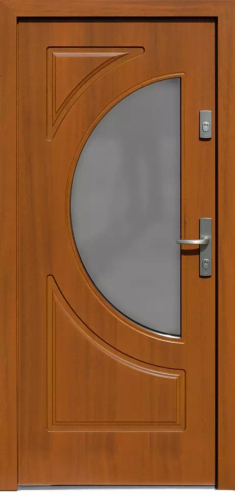 Drzwi zewnętrzne drewniane 589S1 złoty dąb