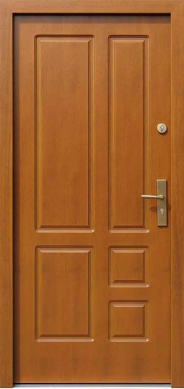Drzwi zewnętrzne drewniane 590 ciemny dąb