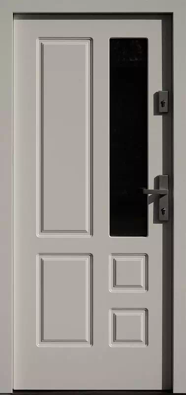 Drzwi zewnętrzne drewniane 590S1 białe