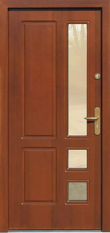 Drzwi zewnętrzne drewniane 590S5 teak