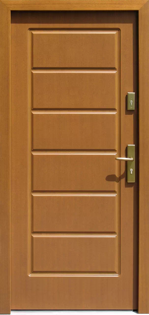 Drzwi zewnętrzne drewniane 594 jasny dąb