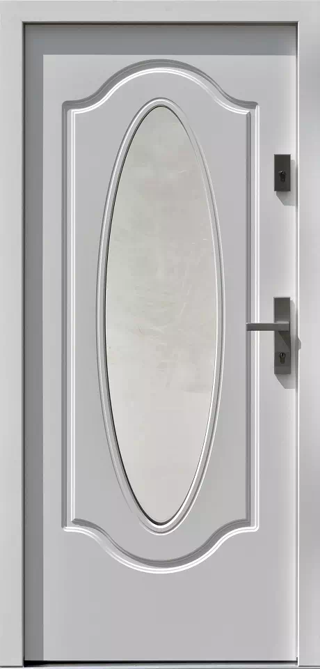 Drzwi zewnętrzne drewniane 595S1 białe