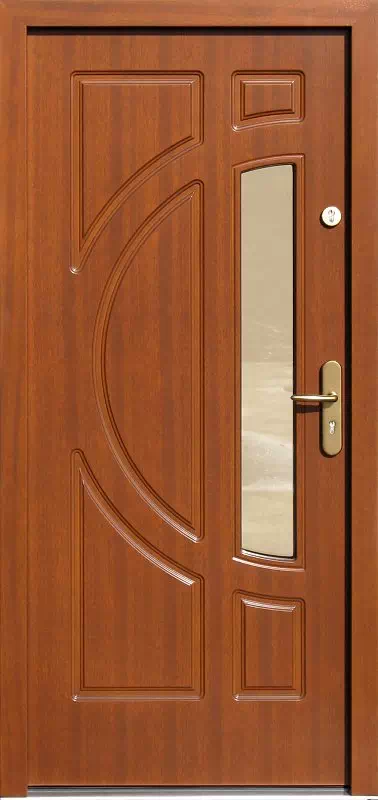 Drzwi zewnętrzne drewniane 596S1 ciemny dąb