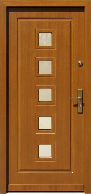 Drzwi zewnętrzne drewniane 682 złoty dąb