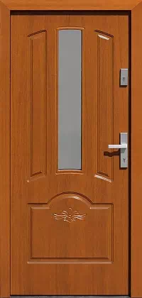 Drzwi zewnętrzne drewniane 502,7S+d1 ciemny dąb