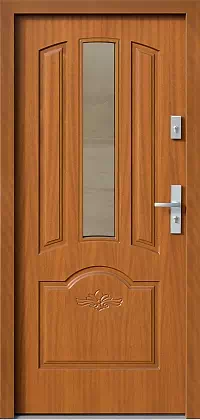 Drzwi zewnętrzne drewniane 502,7S+d1 złoty dąb