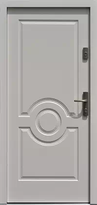 Drzwi drewniane zewnętrzne do domu 504,1 w kolorze białe.