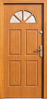 Drzwi zewnętrzne drewniane 506 jasny dąb