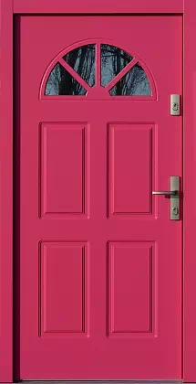 Drzwi zewnętrzne drewniane 506 różowe