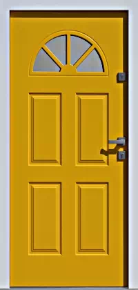Drzwi zewnętrzne drewniane  - 506,2 zółto-białe