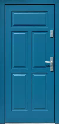 Drzwi drewniane zewnętrzne do domu 533,11 w kolorze niebieskie.