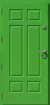 Drzwi drewniane zewnętrzne do domu 533,9 w kolorze zielone.