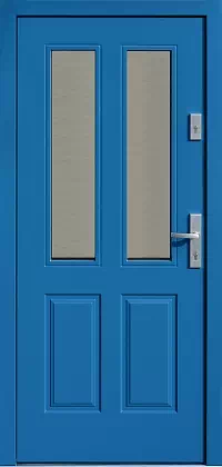 Drzwi zewnętrzne drewniane - 534,9B niebieskie 2
