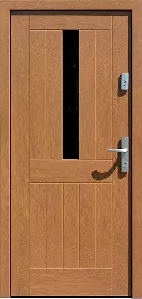 Drzwi drewniane zewnętrzne do domu 535,11 w kolorze winchester.