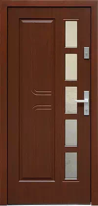 Drzwi drewniane zewnętrzne do domu 541,2 w kolorze orzech.