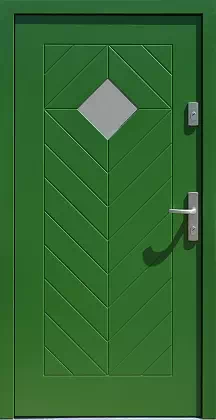 Drzwi zewnętrzne drewniane 543,1C zielone 2