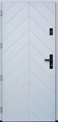 Drzwi drewniane zewnętrzne do domu 543,9 w kolorze białe.