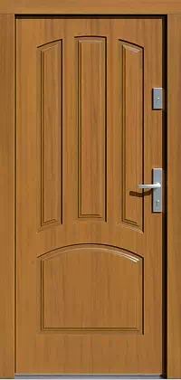 Drzwi drewniane zewnętrzne do domu 552,11 w kolorze złoty dab.