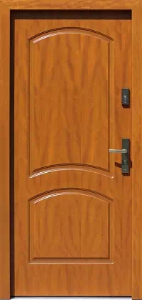Drzwi drewniane zewnętrzne do domu 552F2 w kolorze złoty dąb.