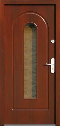 Drzwi zewnętrzne drewniane 571S2 teak