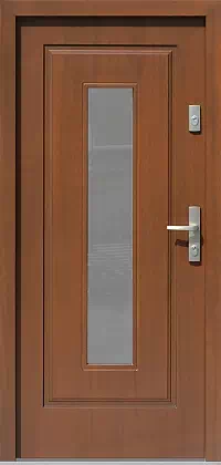 Drzwi zewnętrzne drewniane 572S2 orzech