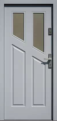 Drzwi drewniane zewnętrzne do domu 573S2 w kolorze szare.