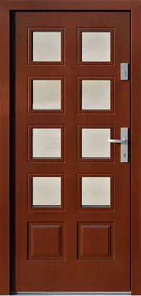 Drzwi drewniane zewnętrzne do domu 574,2 w kolorze orzech.