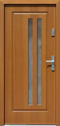 Drzwi drewniane zewnętrzne do domu 577,4 w kolorze złoty dąb.