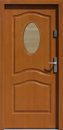 Drzwi zewnętrzne drewniane - 581S2 ciemny dąb