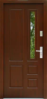 Drzwi zewnętrzne drewniane - 590S4 ciemny orzech