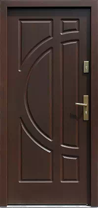Drzwi zewnętrzne drewniane 599F orzech ciemny