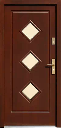 Drzwi drewniane zewnętrzne do domu 683,1 w kolorze orzech ciemny.