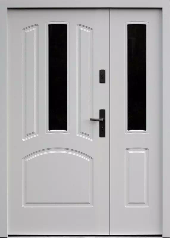 Klasyczne dwuskrzydłowe drzwi zewnętrzne 907,1 białe